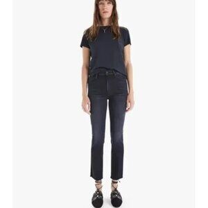 MOTHER High waisted rascal ankle snippet Thunder Road straight leg jeans 23